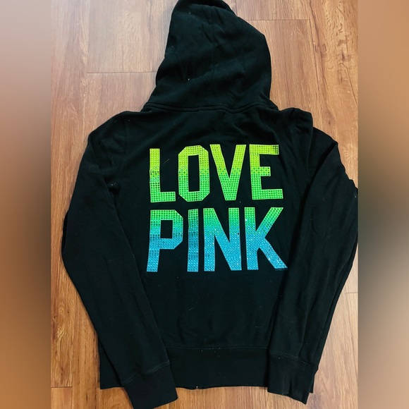 PINK VS RARE/HTF OMBRÉ RHINESTONE BLING HOODIE S - Picture 2 of 9